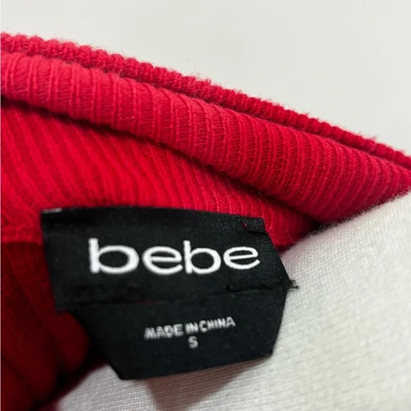 Vintage Bebe Crimson Ribbed Zip-Up Top - Picture 5 of 5